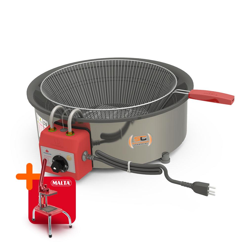 Tacho Fritador de Mesa Elétrico 14L Óleo PR-14E 127V Progás e Cortador de Legumes