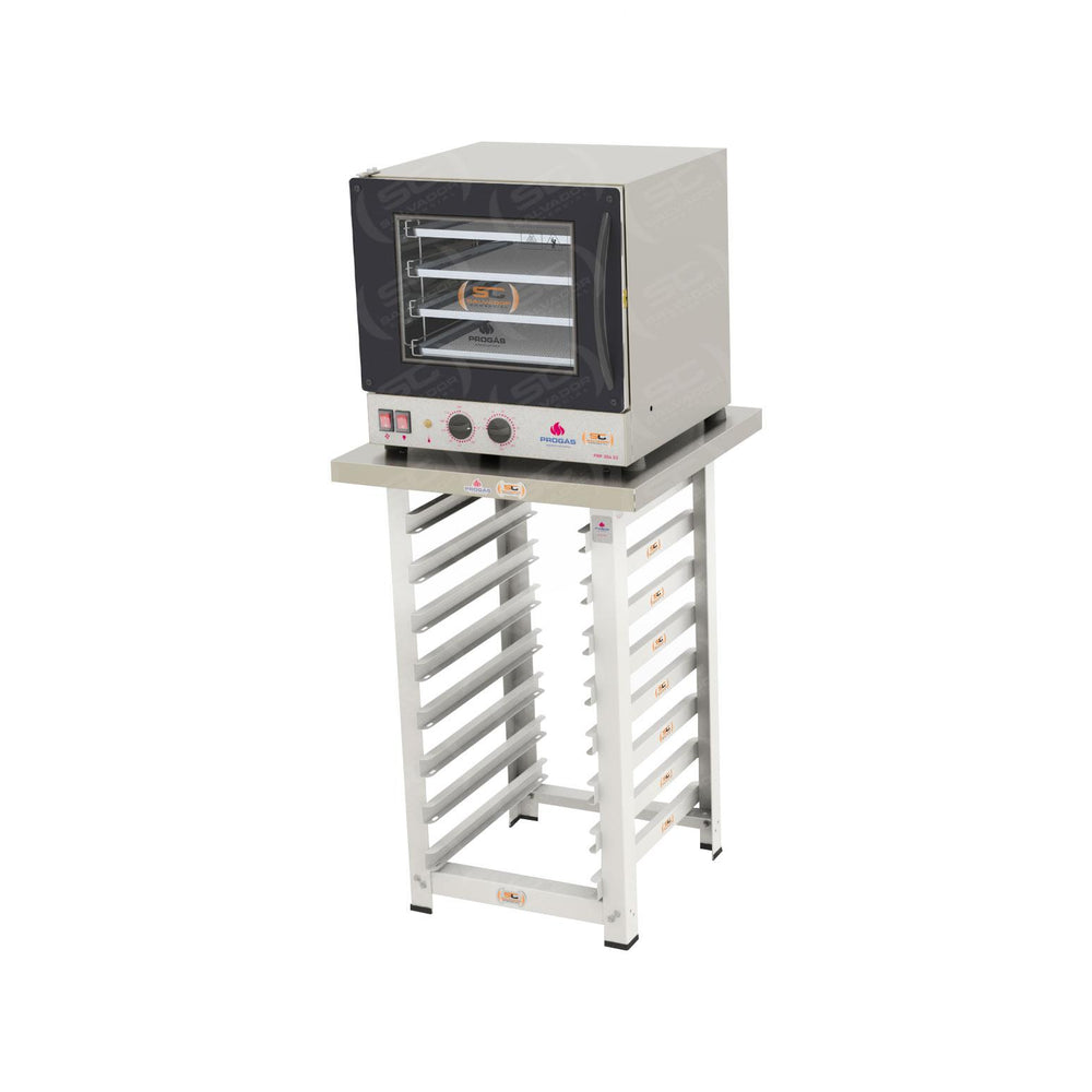 Kit - Forno Turbo Prp-004 127v Preto + Bancada Mes-004 - Progás