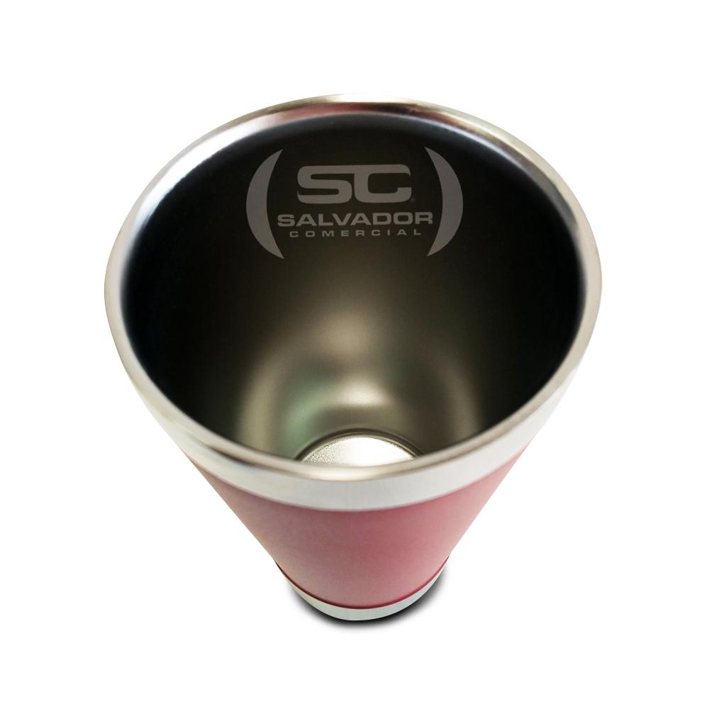 Copo Térmico Para Cerveja Chopp Gelado Em Inox 473ml CQS 5746 Vermelho Com Tampa e Abridor - Malta