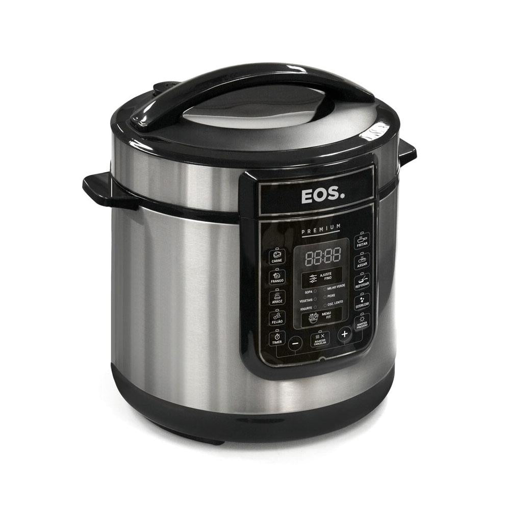 Panela de Pressão Elétrica Caçarola Multicooker Multiuso Digital Inox 6L EPP60DI 127V - EOS