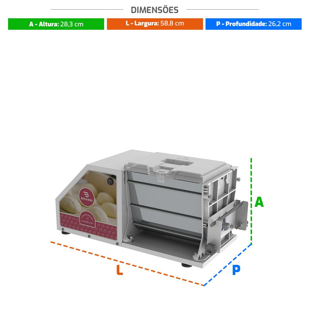 Amassadeira Semirrápida 3kg Conjugada 4x1 Cilindro Extrusor Moedor Aeli-310 g2 - Braesi 220v B18638