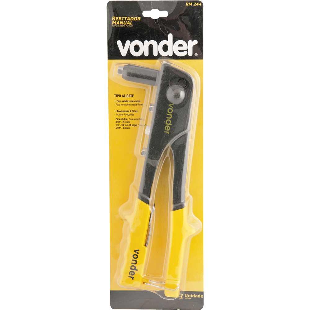Rebitador Manual  Reforçado Tipo Alicate Aço Estampado Cabo Plastificado RM244 - Vonder 3581244800
