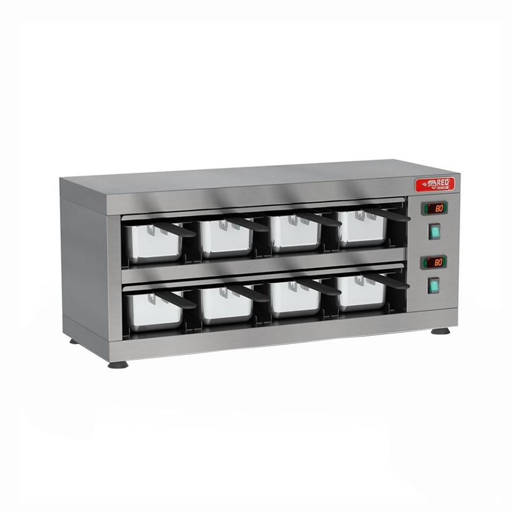 Conservador De Proteínas Profissional Digital 50 a 100ºC 1600W 8 Cubas 1/3 COPROH8 220V - Red Chameleon