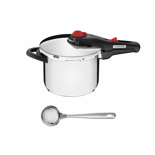 Panela de Pressão 6l Aço Inox Solar + Concha Inox Extrata - Tramontina