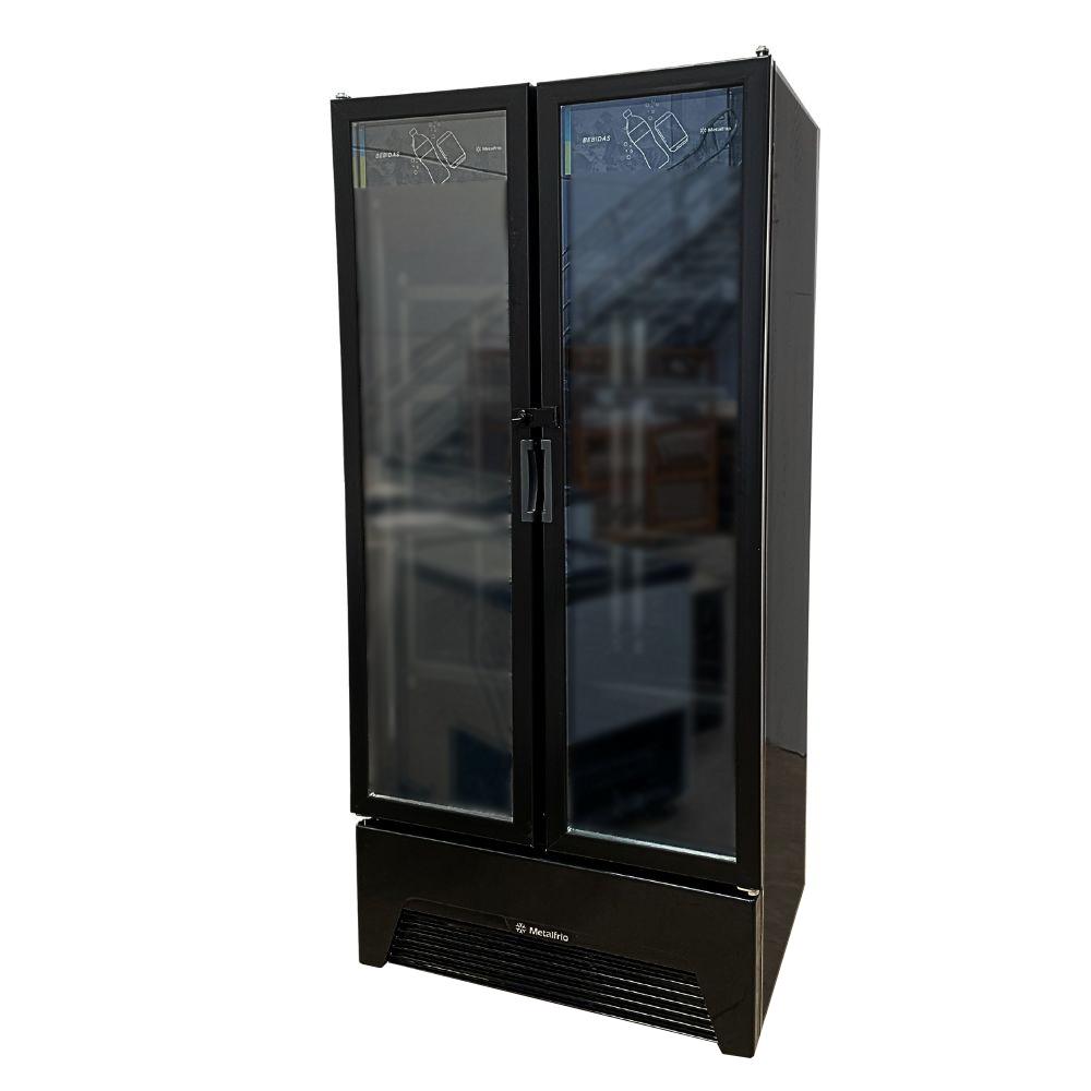 SEMINOVO - Refrigerador Expositor Vertical Bebidas Duas Portas Vidro 691L VB70AH All Black 220V - Metalfrio
