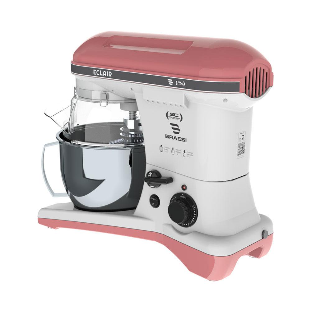 Batedeira Planetária Profissional Eclair 10 Velocidades 5L 800W BP-500 Rosa Bivolt - Braesi