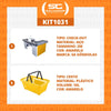 Kit - Caixa Supermercado Empacotador Check-out 2m Recorte + 5 Cestos de Compras Amarelo