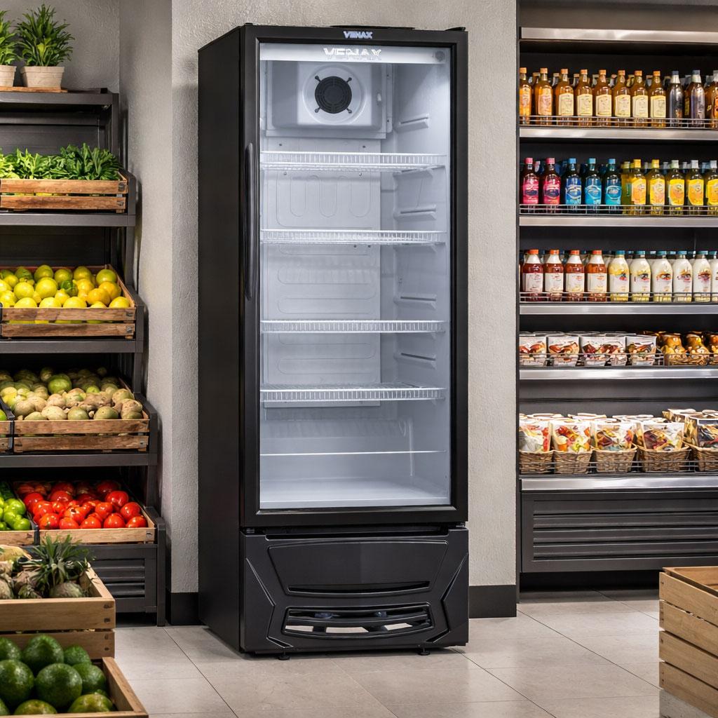 Expositora de Bebidas Preto 300L Regulável de 0ºC a 5ºC Led VV 300 220V - Venax 27507