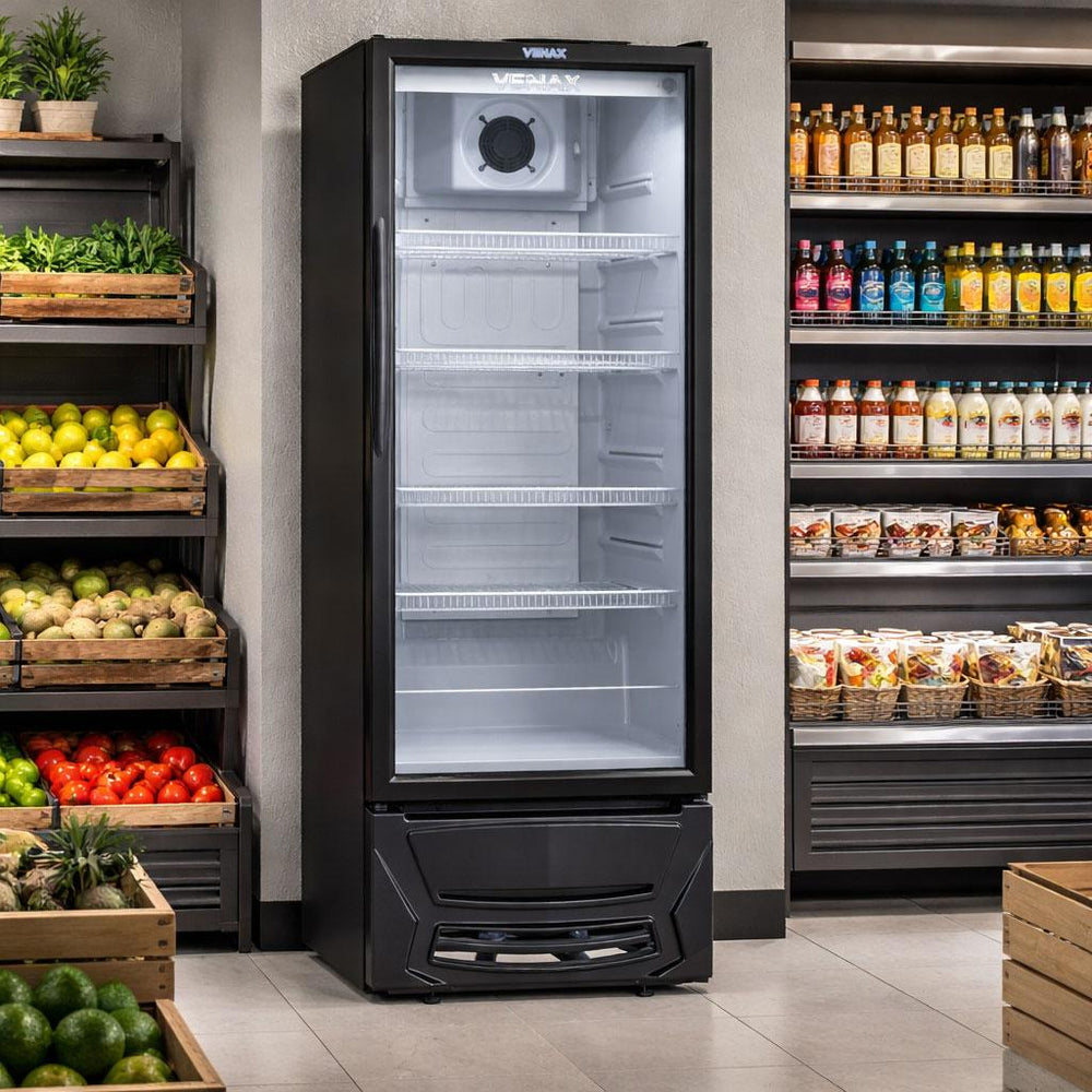 Expositora de Bebidas Preto 300L Regulável de 0ºC a 5ºC Led VV 300 220V - Venax 27507