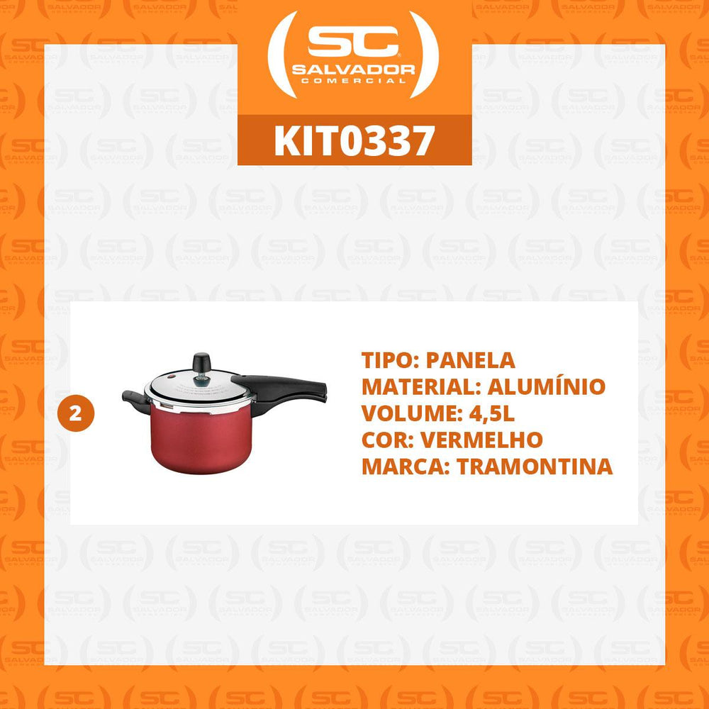 Kit 2 Panelas de Pressão 4,5 Vancouver Vermelha - Tramontina