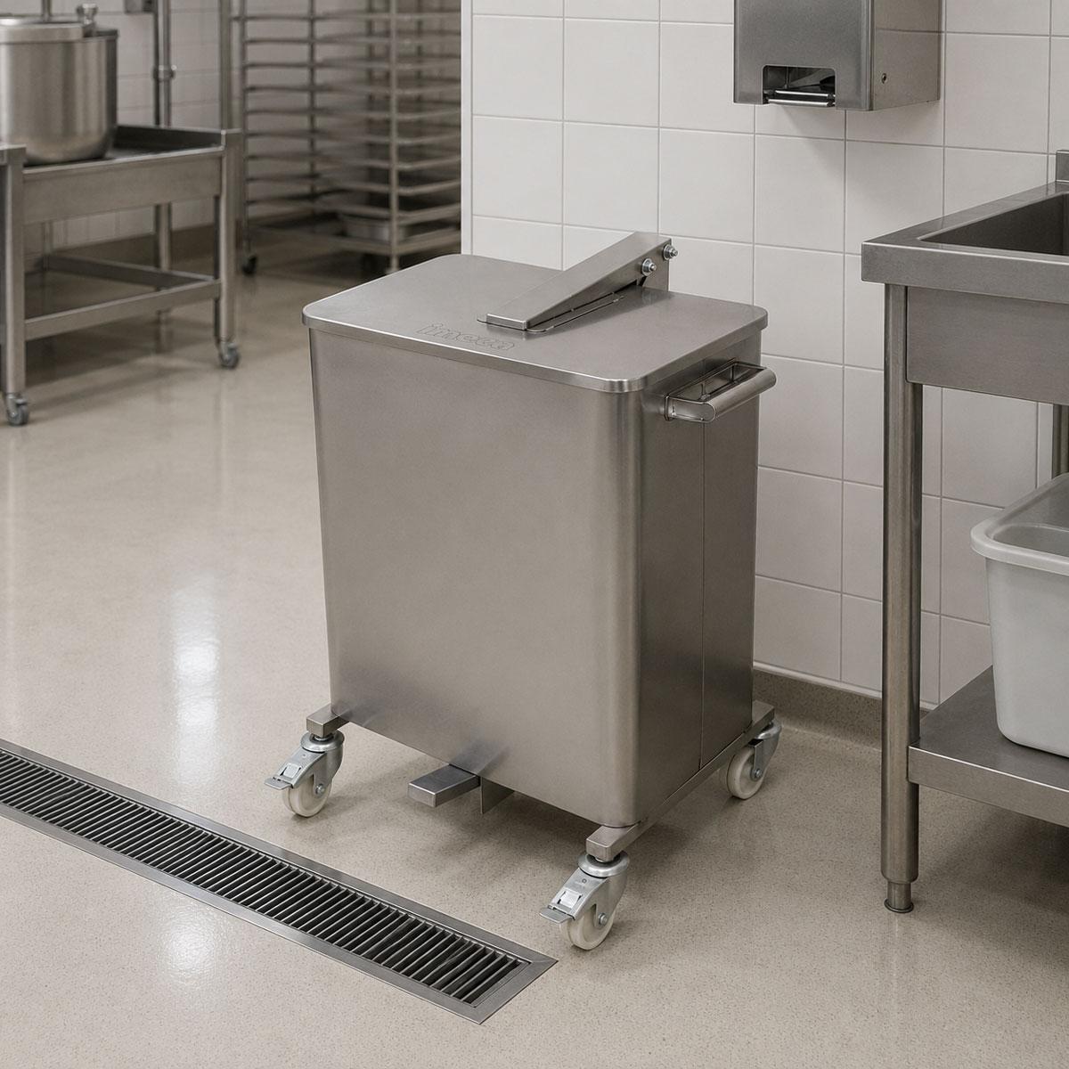Lixeira 75 Litros Aço Inox 430 Com Rodízios e Cantos Arredondados - Imeca 7494