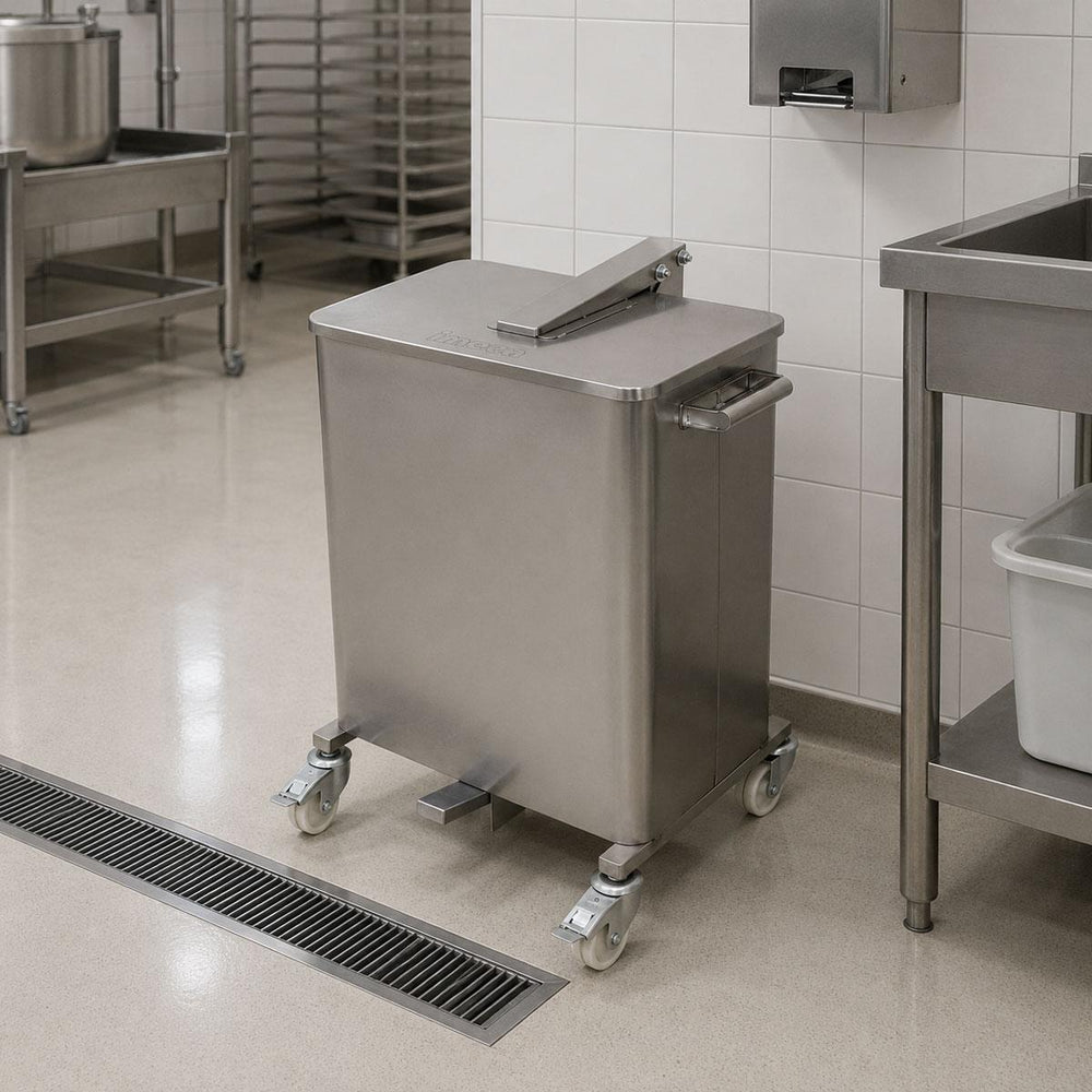 Lixeira 75 Litros Aço Inox 430 Com Rodízios e Cantos Arredondados - Imeca 7494