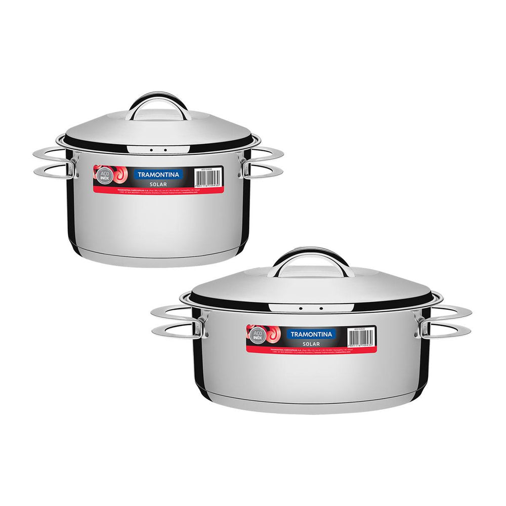 Kit Jogo de Panelas Solar 2 Pçs Inox Pit 2, 3 - Tramontina