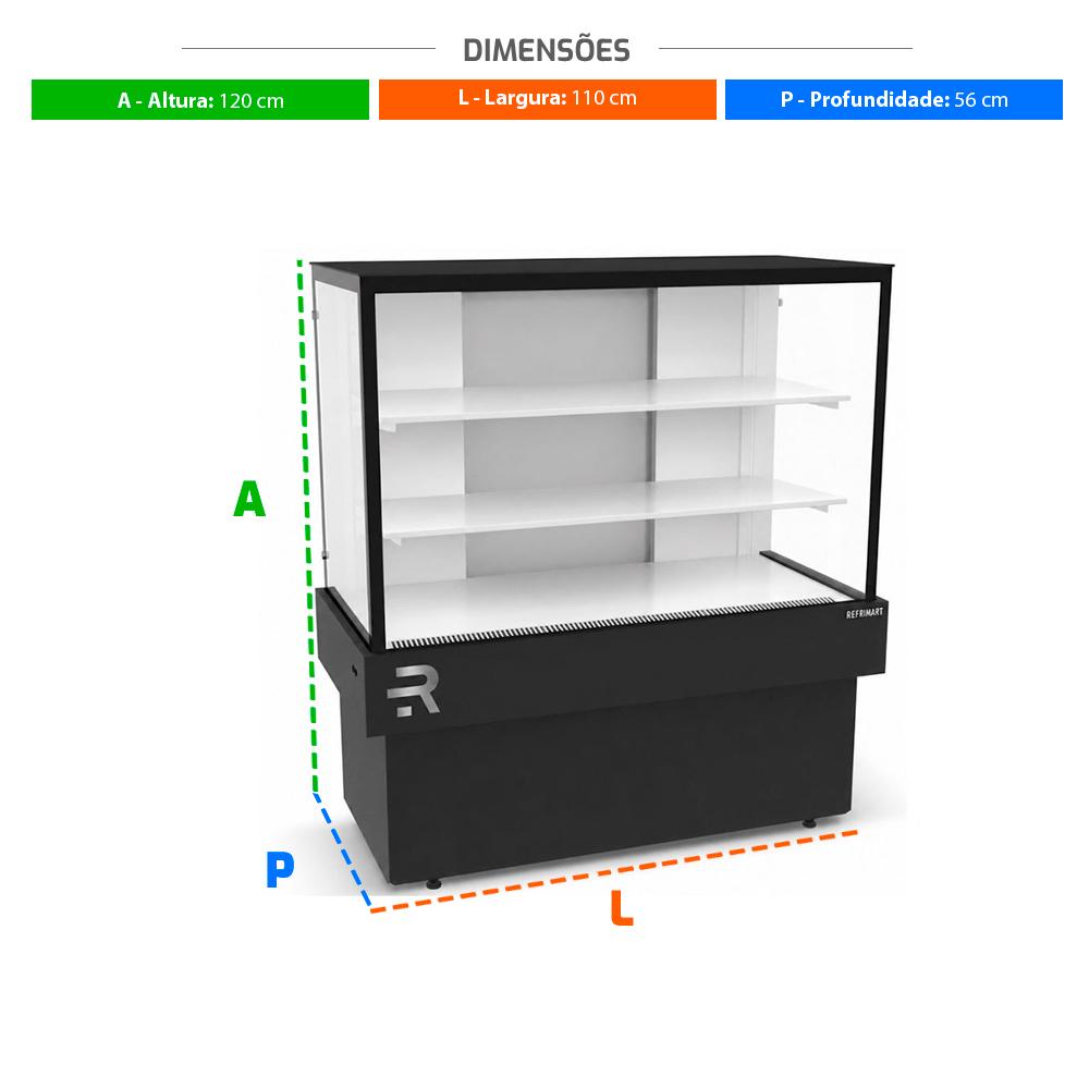 Vitrine Confeitaria Refrigerada Vanguard Plus Ar Forçado 110cm Tampo Aproveitável CVPRAF1100TA 220V - Refrimate