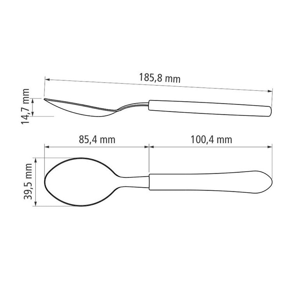 KIT - Jogo de Facas, Garfos e Colheres Leme 180 Peças em Aço Inox Cabo Preto PBAG - Tramontina