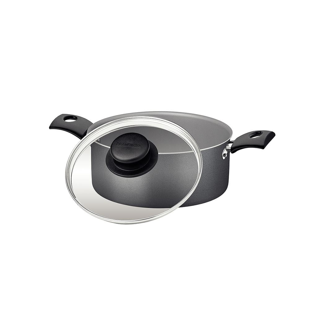 Fogão Industrial 2 Bocas com Forno Bravo Vermelho Venâncio + 2 Caçarolas Tramontina Turim