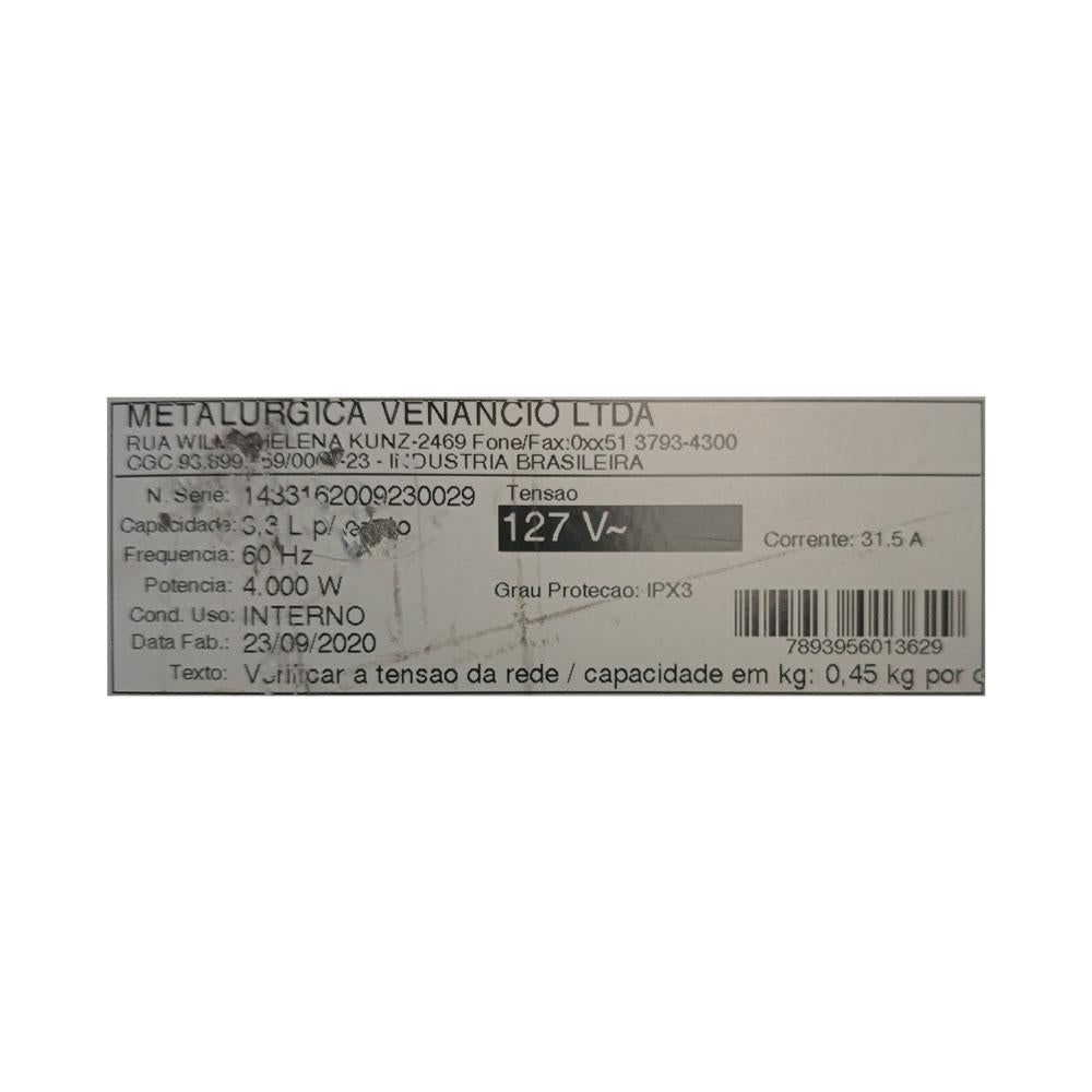 SEMINOVO - Fritador Elétrico Retangular Óleo 2 Cubas SFE212 127V - Venâncio