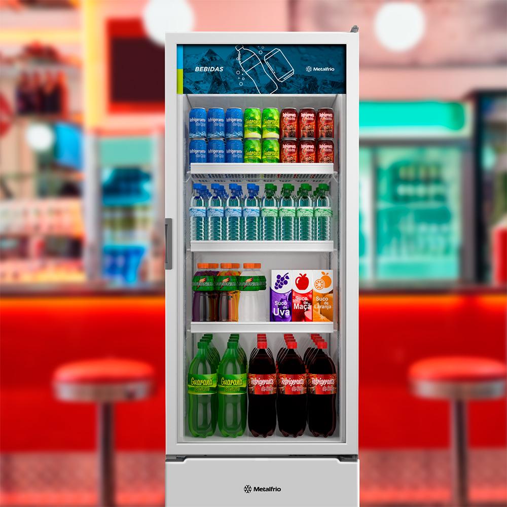 Refrigerador Visa Expositor Branco 370/403L Porta De Vidro 2°C a 8ºC VB40AL 127V - Metalfrio