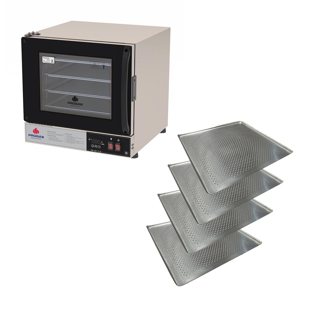 Forno Turbo Elétrico PRP-004 Plus 127V Preto Progás + 4 Assadeiras Cimapi