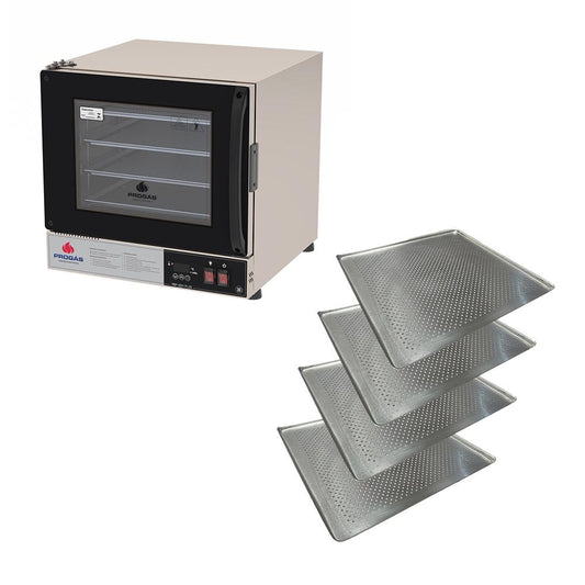 Forno Turbo Prp-004 Plus 127v Preto Progás + 4 Assadeiras Cimapi