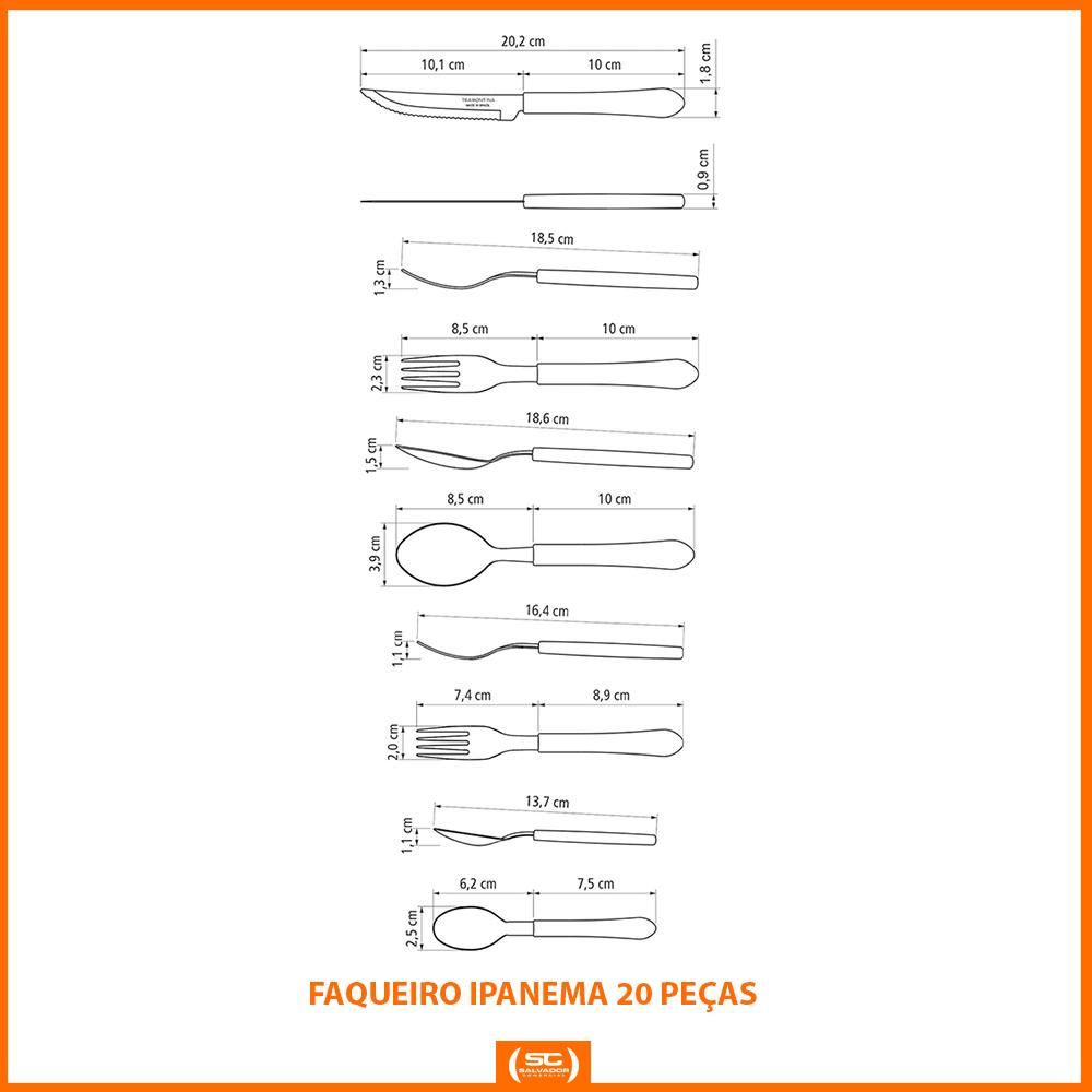 Panela Turim Alumínio Chumbo Antiaderente 1,4L PTC + Faqueiro Leme 20pc - Tramontina