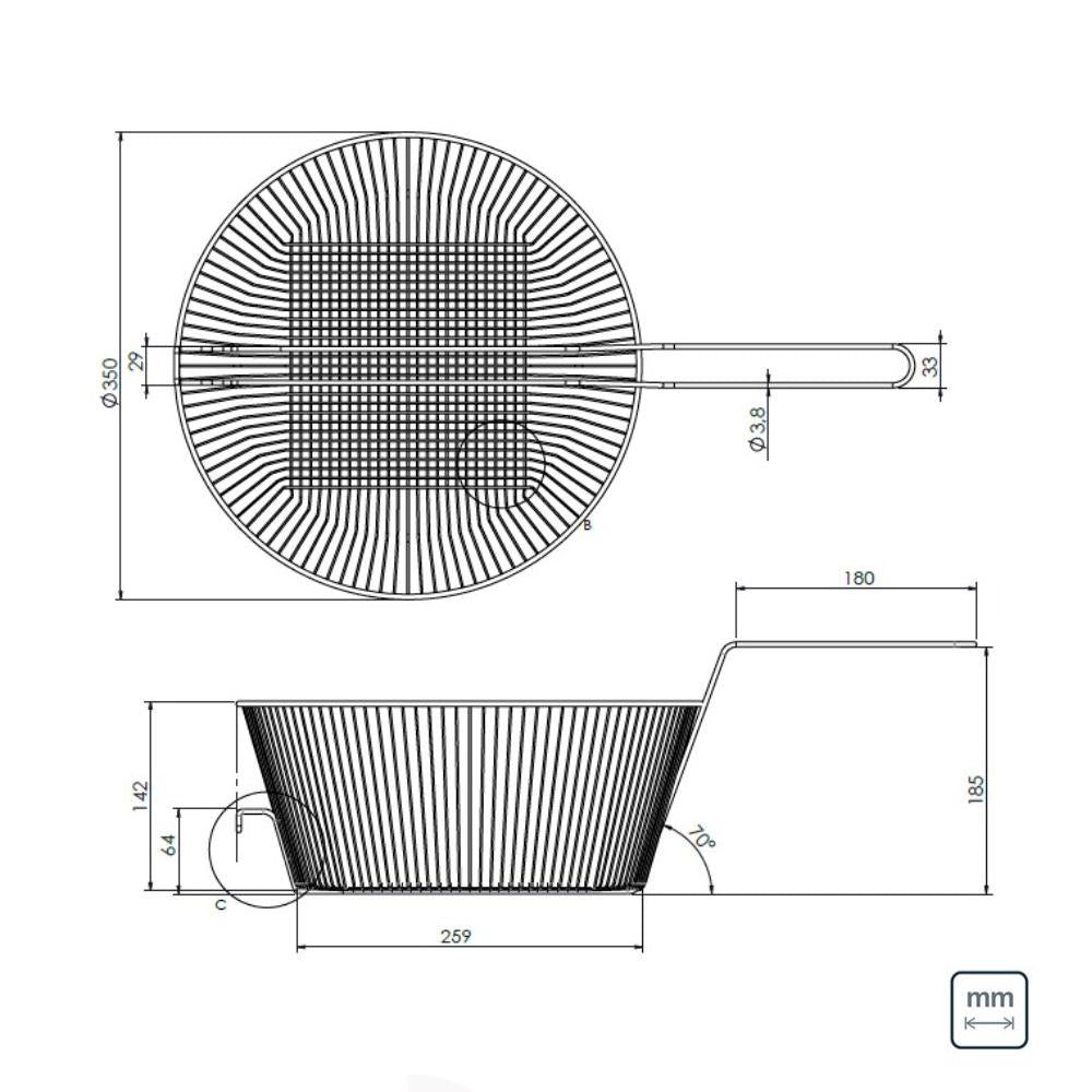 Cesto Multiuso Redondo Galvanizado Para Fritador Fao1 e Fao1 cr - Metalcubas Mtc3312