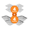 Kit - 4 Cuba Inox Gn 1/2 Fria 325x265x60 + 4 Tampas - Venâncio