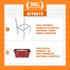 Kit - Suporte Para Cestos de Compras Simples + 20 Cestos D100 Vermelho
