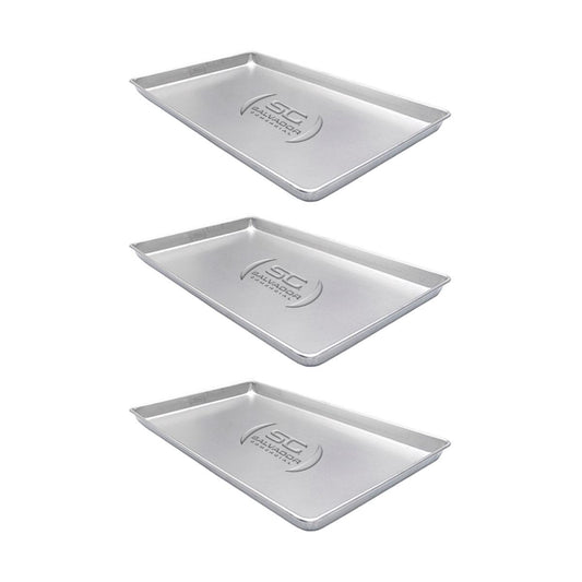 Kit - 3 Formas Assadeiras Lisa Estampada 0,6mm Pão Doce Alumínio 58 X 70 X 3,5 - Imeca