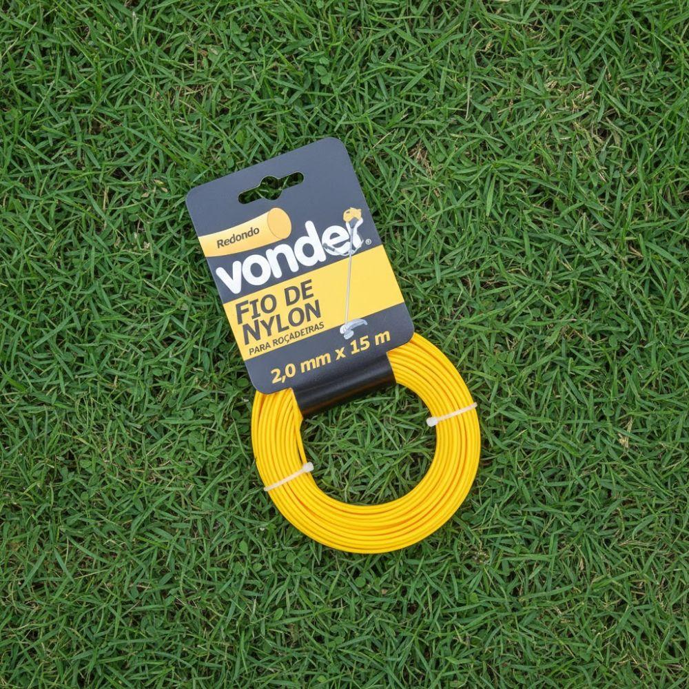 Fio de Nylon Para Aparador de Grama 2mm x 15m Redondo - Vonder 3373200015