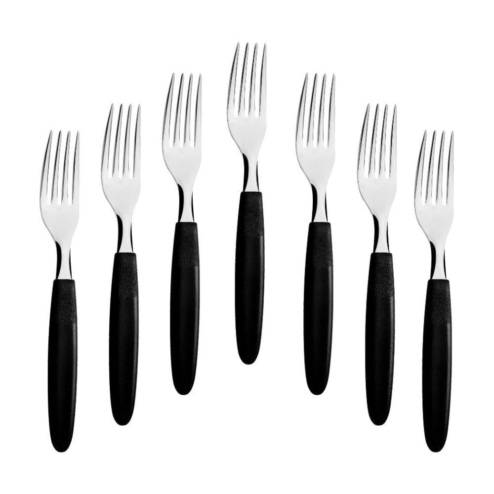 Kit 48 Garfos de Mesa Ipanema Lâmina em Aço Inox Cabo Preto GPTOP - Tramontina