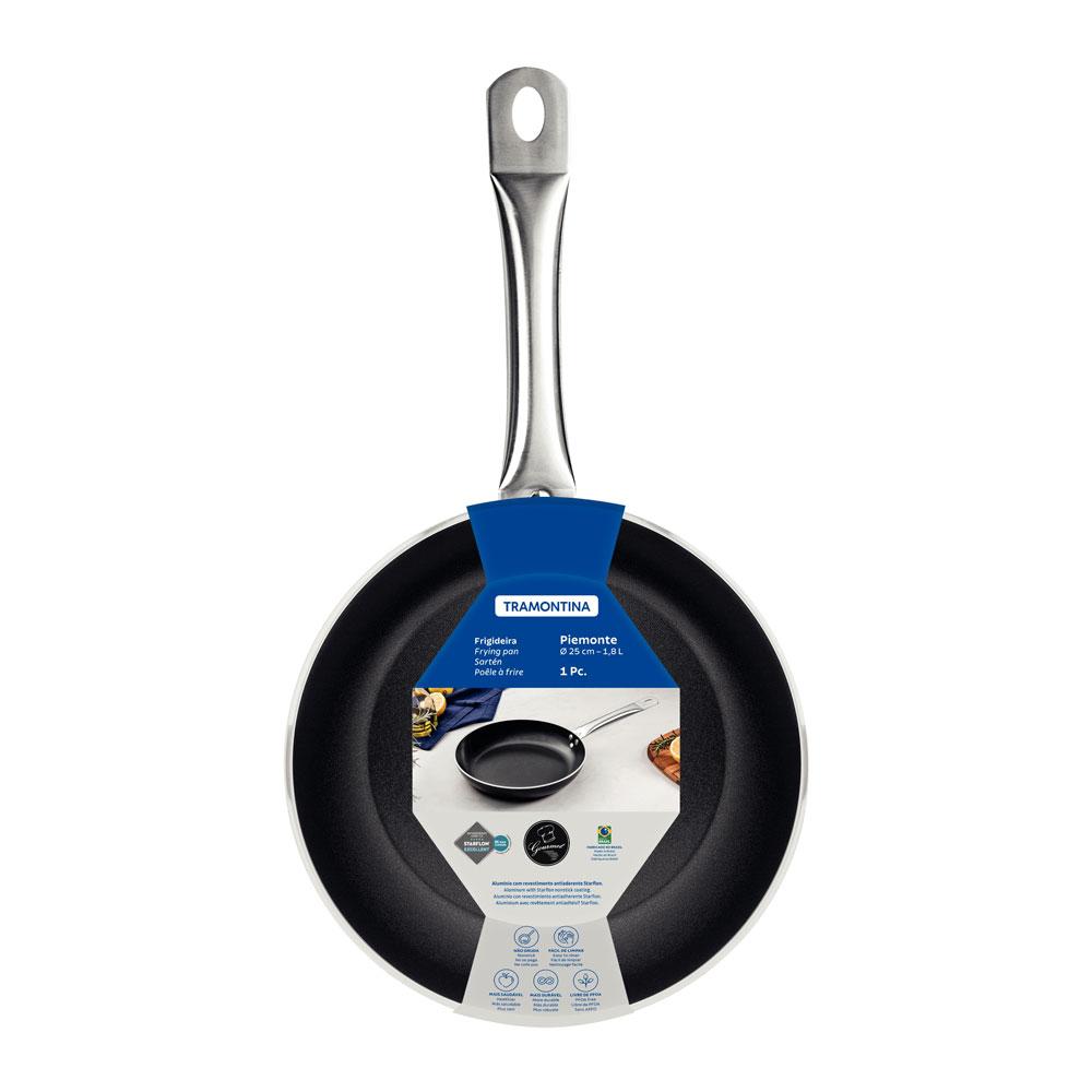 Frigideira Piemonte em Alumínio 2,2mm Antiaderente Preto 25 cm 1,8 l Preto - Tramontina 28350025