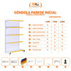 Gôndola Prateleira 6 Níveis 40x30 New Plus 2,00 Parede Inicial Pe Vermelho - Sa Gôndolas
