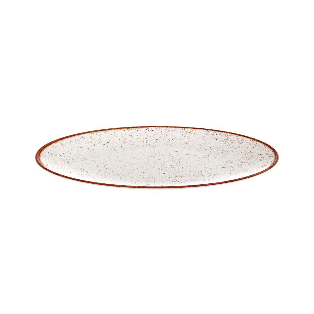 Conjunto de 12 Pratos Raso Rústico Marrom em Porcelana Decorada 28 cm - Tramontina 96980009
