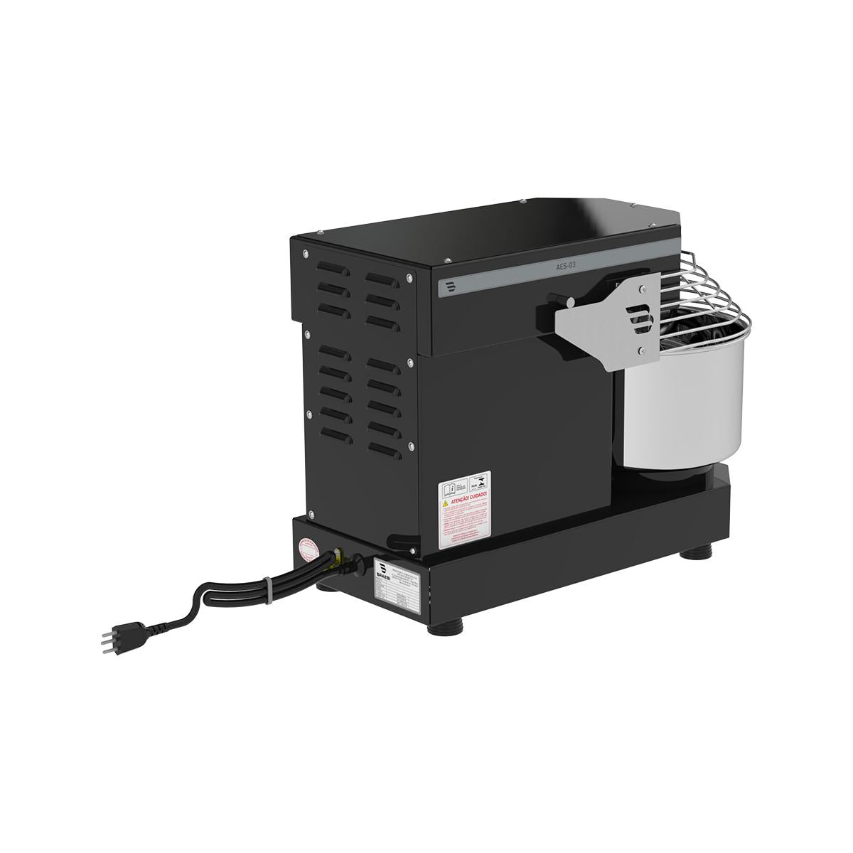 Amassadeira Espiral 3 kg 10 Velocidades Aes-03 Preta Bivolt - Braesi B18881