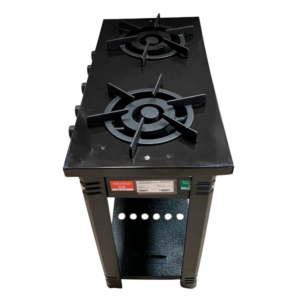 SEMINOVO - Fogão Industrial a Gás Bravo 2 Bocas Duplas Espera Forno Br2b Branco - Venâncio