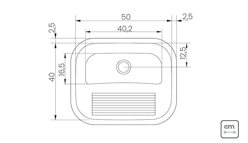 Tanque de Encaixe Para Embutir Hera 34l em Aço Inox Acetinado 50x40 - Tramontina 94400107