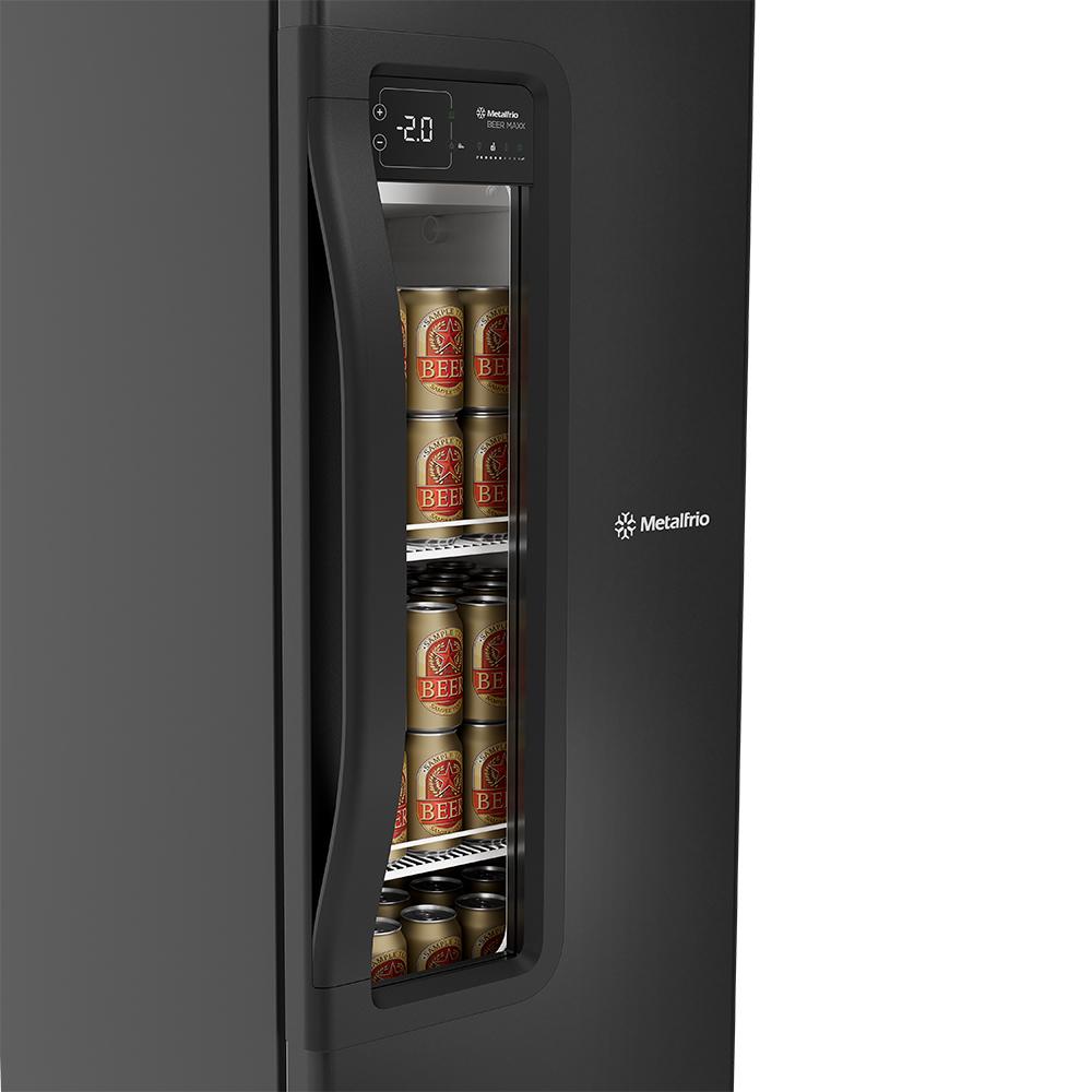 Cervejeira Beer Maxx Preto Onix 336/300L Porta Com Visor +2°C a -6ºC VN28T 220V - Metalfrio