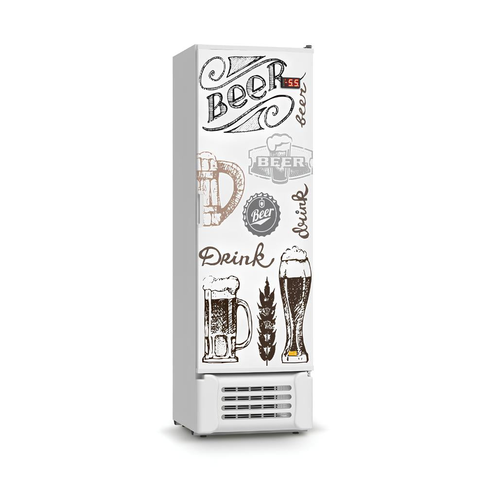 Visa Cooler Expositor Cervejeira 400 Lts Porta Solida VCC400S Branca Adesivada - Refrimate