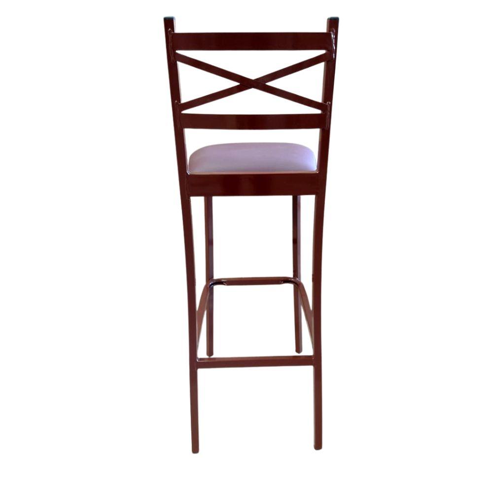 SEMINOVO - Conjunto Duas Banquetas de Metal Piovera Acento Estofado Marrom - Benfati