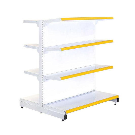 Gôndola Prateleira 4 Níveis 40x30 New Plus 1,40m Central Inicial Amarelo - Sa Gôndolas