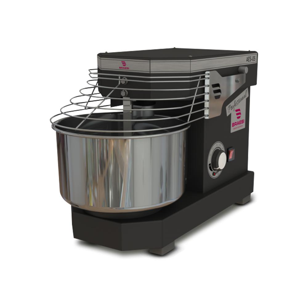 Amassadeira Espiral 5 Kg Masseira Industrial Compacta Preta 10 Velocidades AES-05 Bivolt - Braesi B14104