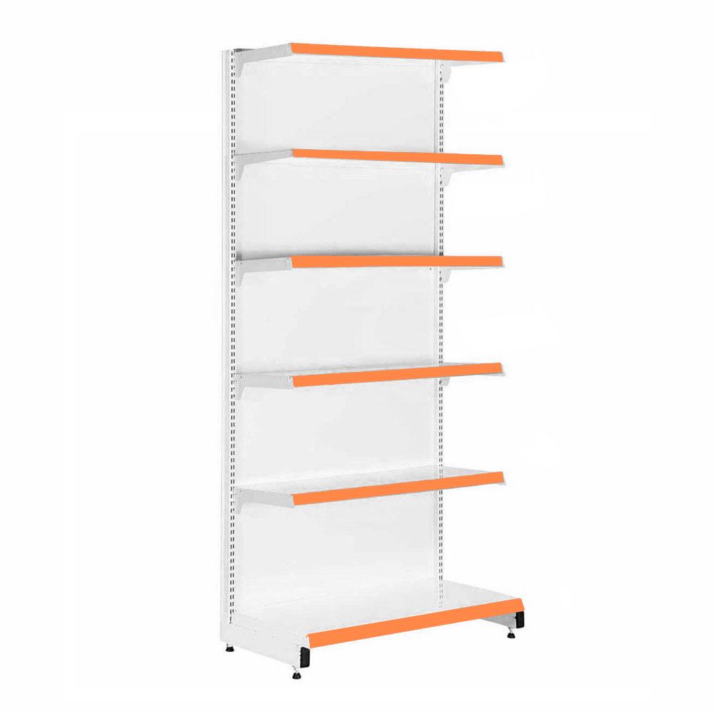 Gôndola Prateleira New Plus 2,00 Parede Inicial GPI - Sa Gôndolas Porta Etiquetas Laranja