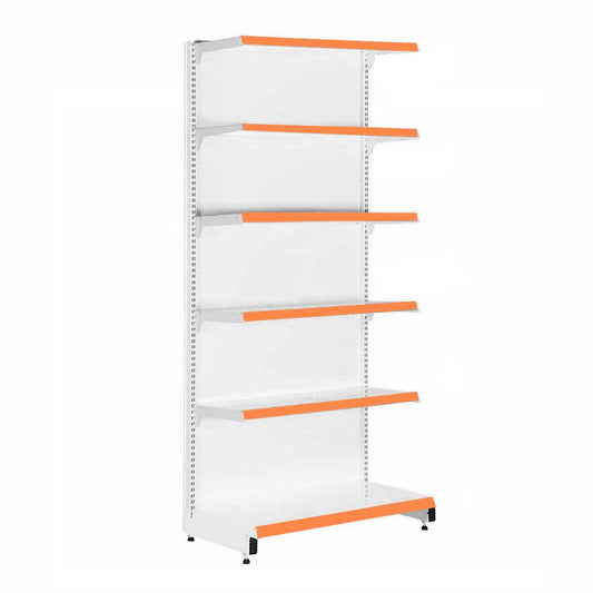 Gôndola Prateleira New Plus 2,00 Parede Inicial GPI - Sa Gôndolas Porta Etiquetas Laranja