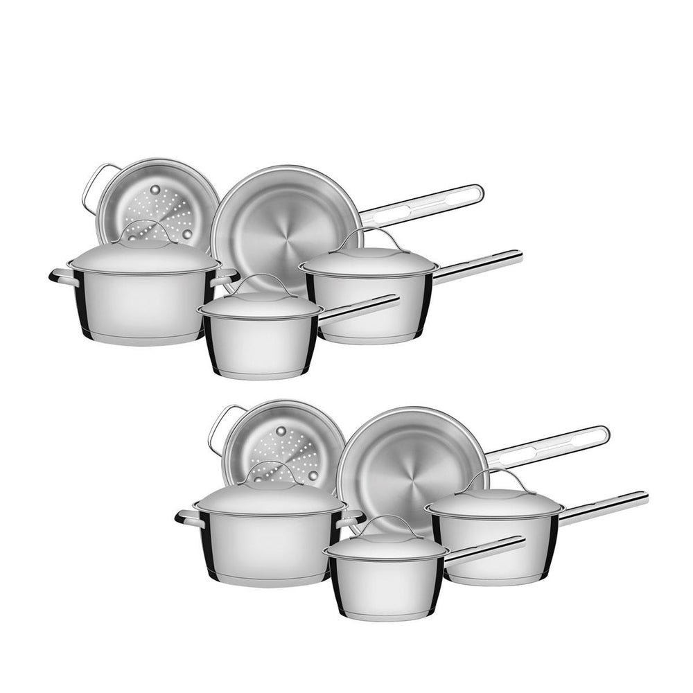 Kit 2 Jogos de Panelas Allegra 5 Pçs Inox