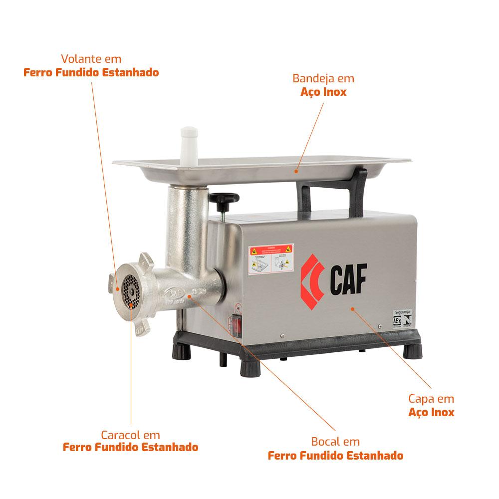 Moedor Picador de Carne Elétrico Comercial Boca 10 Sm-i 0,5cv CAF10 Bivolt - Caf P010221112
