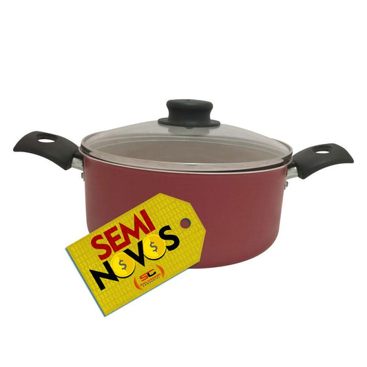 Semi - Caçarola Turim Alumínio Antiaderente Vermelho 20cm 2,8L PTV2 - Tramontina 20261720
