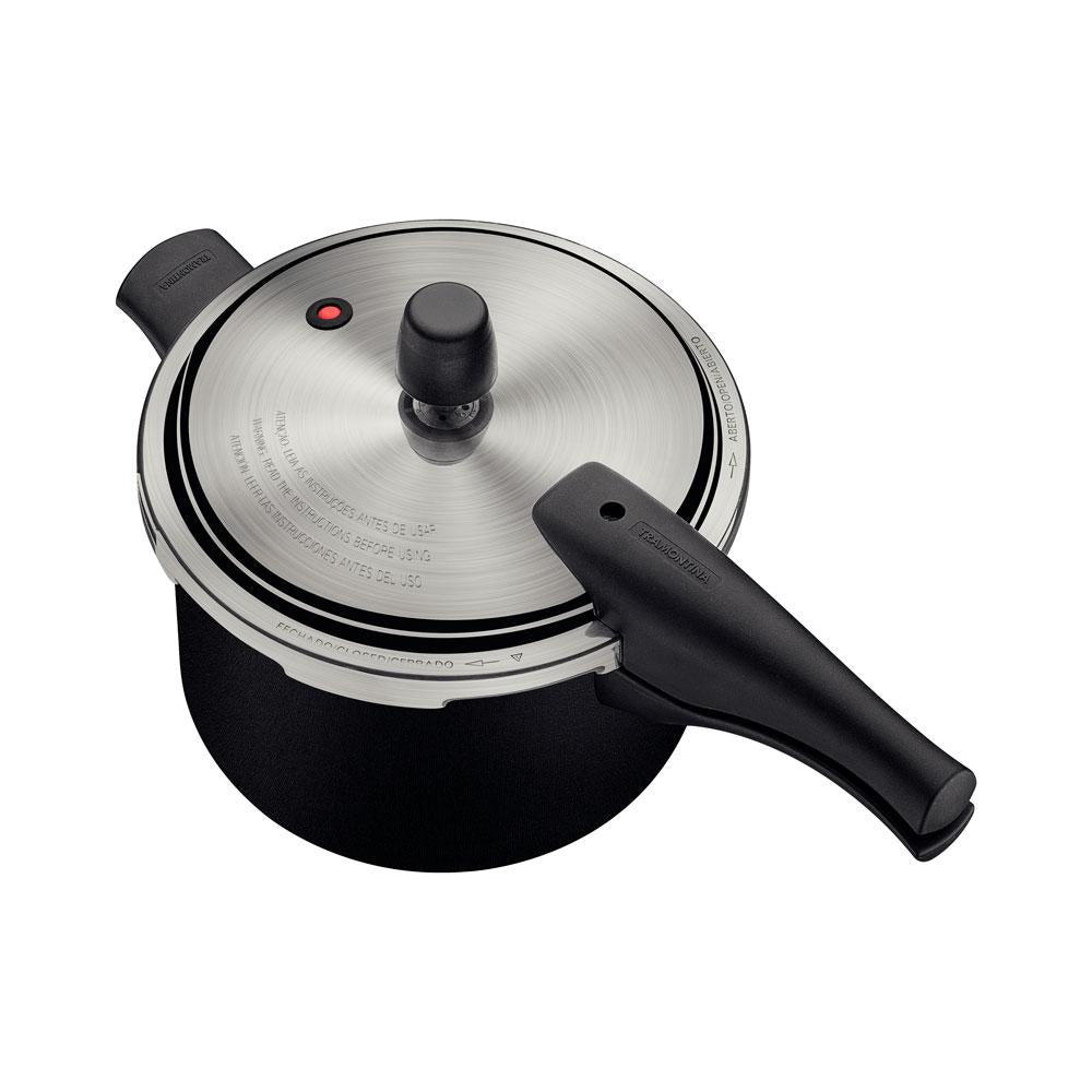 Panela de Pressão Effect Alumínio Revestimento Antiaderente 20 cm 4,5 l Preto - Tramontina 20591420