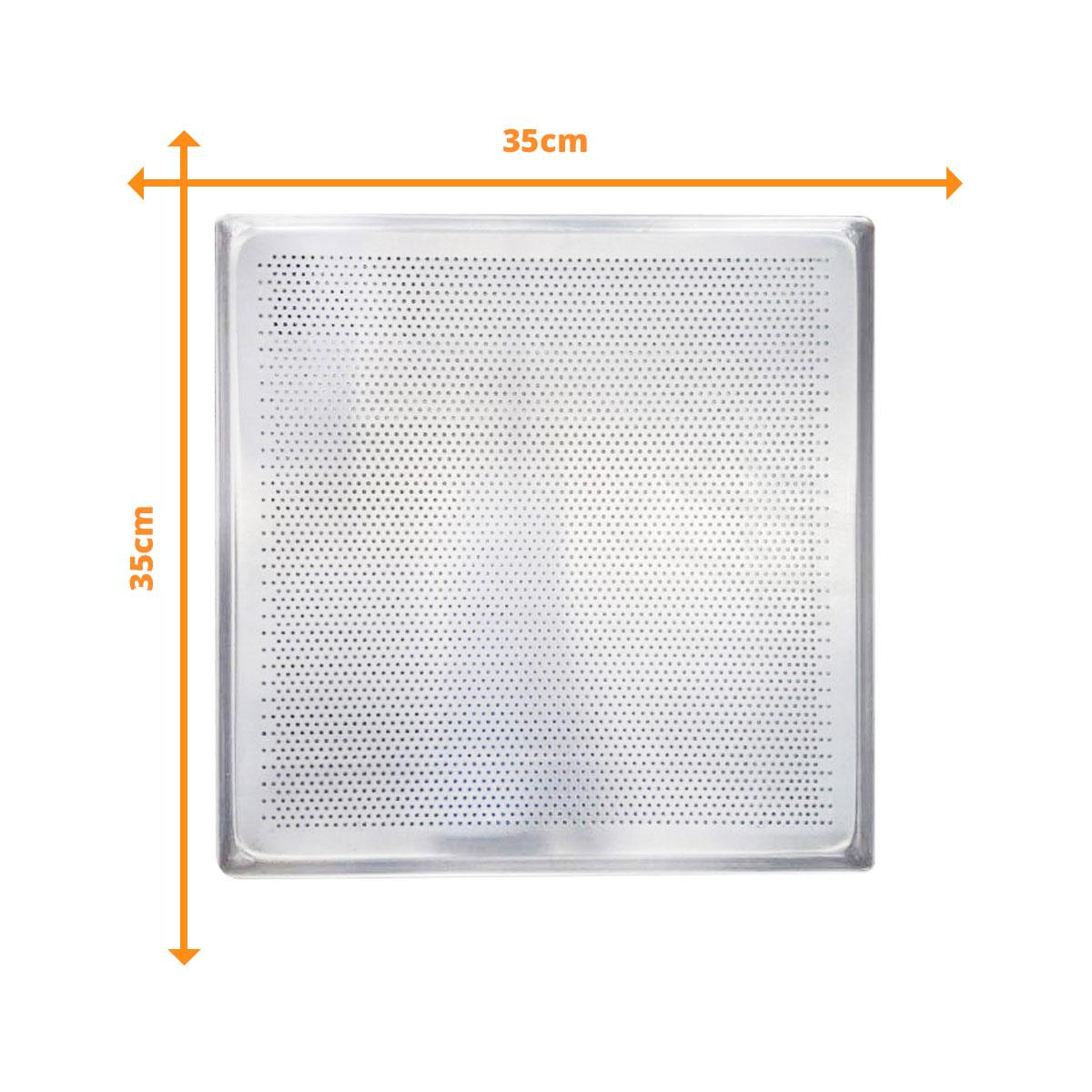 Kit - 4 Assadeiras Forma Bandeja Estampada Alumínio 35cm X 35cm PRP-004 FC4EMV - Imeca
