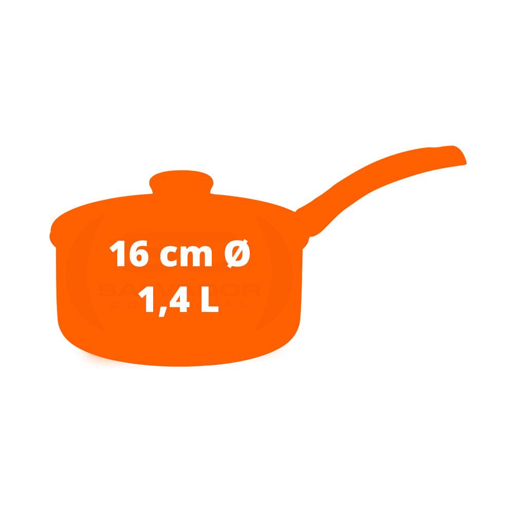 Panela Turim Alumínio Antiaderente Vermelho 16cm 1,4l Ptv3 - Tramontina 20262716